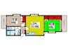 オークヒル領家 2LDKの間取り