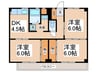 ビレッジハウス川井宿2号棟 3DKの間取り