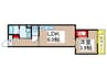 ペルル穴川 1LDKの間取り