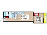 ペルル穴川 1LDKの間取り