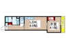 ペルル穴川 1LDKの間取り