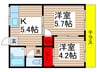 リブレス佐倉Ⅱ 2Kの間取り