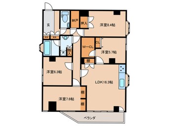間取図 シティーコート田辺