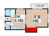 リバービレッジ 1DKの間取り