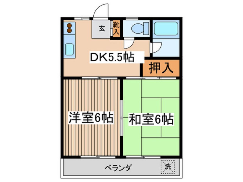 間取図 エステート多摩川　B棟