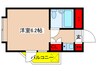 読売ランドＡハウス 1Rの間取り