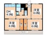 ビレッジハウス川井宿4号棟 3DKの間取り