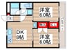 マンションペルティア 2DKの間取り