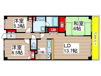 間取図 リーベスト東中山（102）