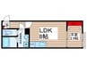 ロイヤルアビコ 1LDKの間取り