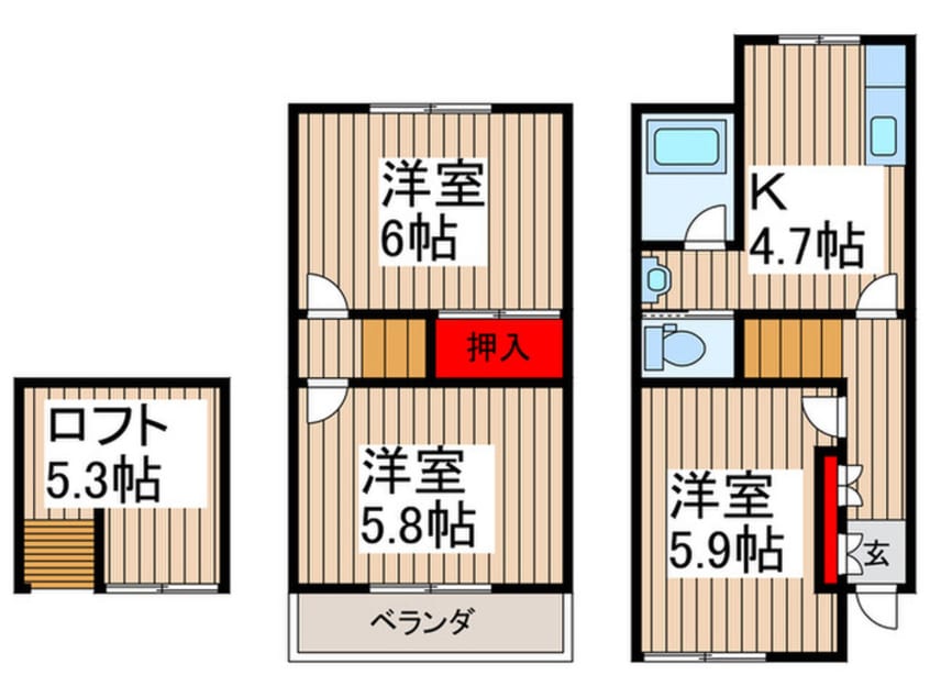 間取図 ニュ－ファミリ－北柏