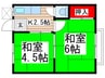 白田荘 2Kの間取り