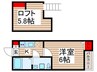 グリーンヒルときわ平 1Kの間取り