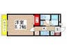リバーシティ検見川 1Kの間取り