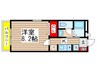 リバーシティ検見川 1Kの間取り