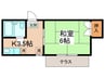 べルゾ－ネ高砂 1Kの間取り