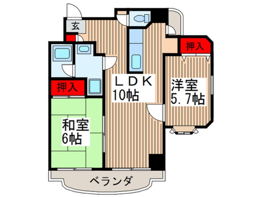 間取図 リバ－サイド越谷