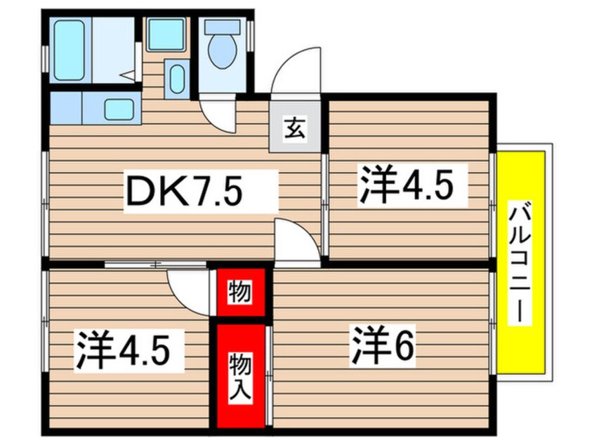 間取図 セジュールホンダＢ