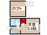 ロフティパピヨン 1Rの間取り