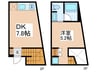 エスセナーリオ若松町 1DKの間取り