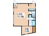 エスセナーリオ若松町 1LDKの間取り