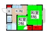浜野荘 2Kの間取り