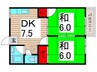 フォーブル北綾瀬Ⅱ 2DKの間取り