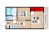 石川コーポ 2Kの間取り