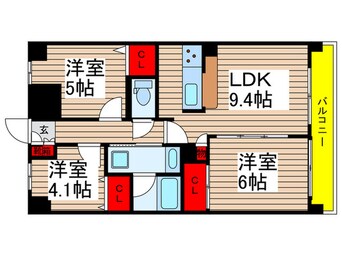 間取図 グリーンビレッジ市川（３０３）