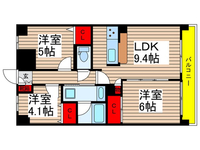 間取り図 グリーンビレッジ市川（３０３）