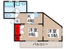 西所沢壱番館 2Kの間取り