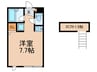 クレセント大山 1Rの間取り