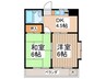 コ－ポＭ３ 2DKの間取り