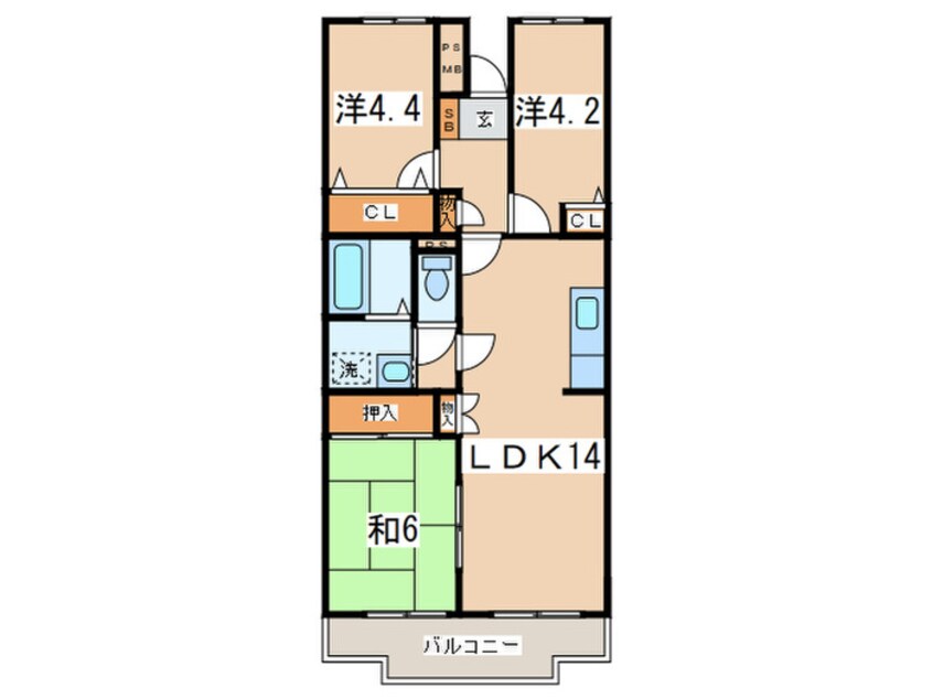 間取図 ドルフ長後壱番館