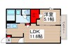 アネックス中和倉 1LDKの間取り