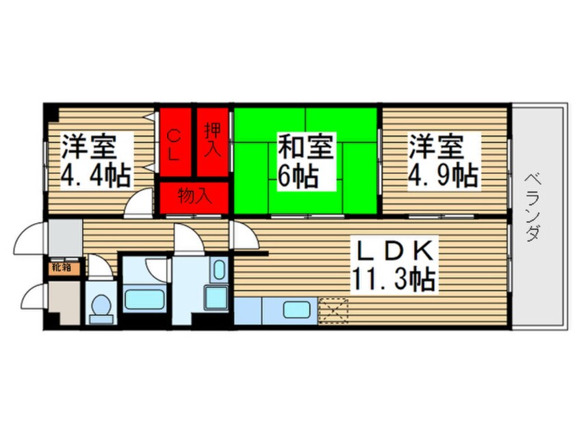 間取図 コ－ラルリ－フ志木