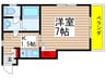 シャレー本八幡 1Kの間取り