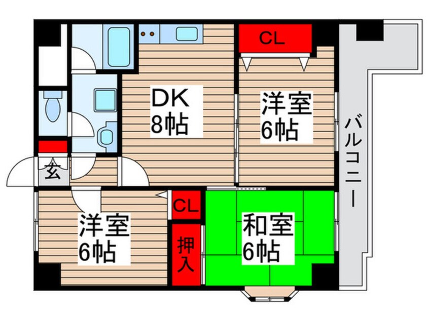 間取図 ブランドール常盤平