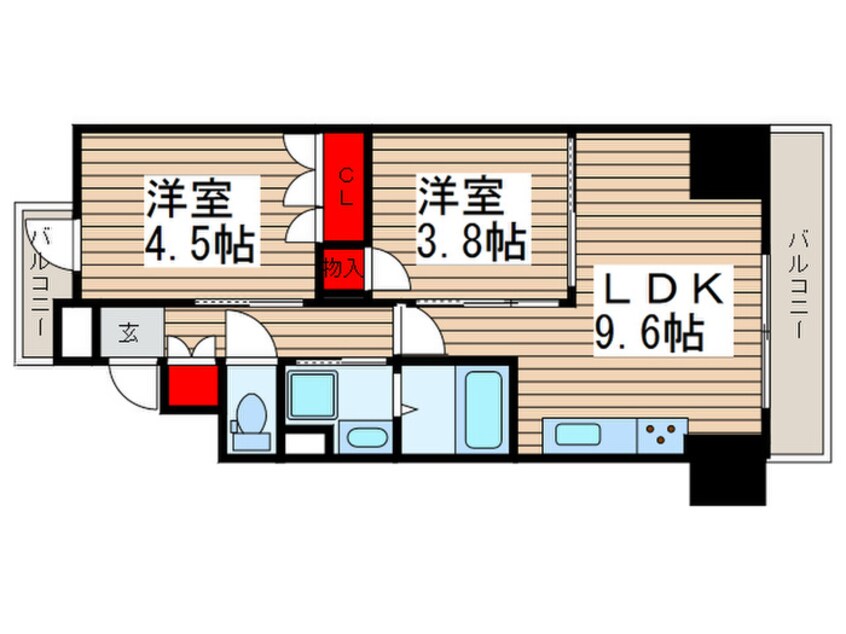 間取図 ﾚｼﾞﾃﾞｨｱ新御徒町Ⅱ