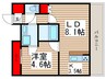 ﾚｼﾞﾃﾞｨｱ新御徒町Ⅱ 1LDKの間取り