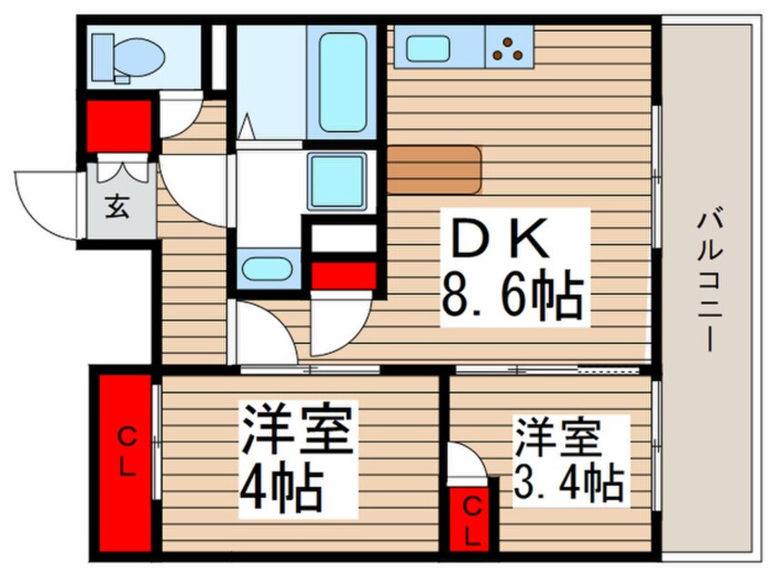 間取図 ﾚｼﾞﾃﾞｨｱ新御徒町Ⅱ