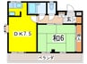 コーポフォンティーヌ 1DKの間取り