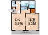 Branche哲学堂通り 1DKの間取り