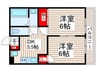 ｴﾊﾞｰｸﾞﾘｰﾝ東葛西 2DKの間取り