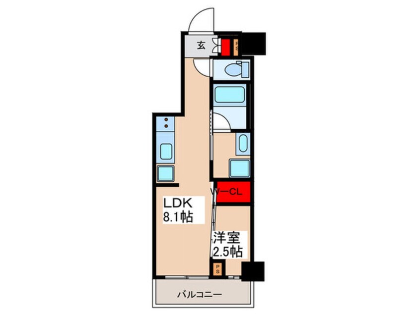 間取図 ﾌﾟﾗｳﾄﾞﾌﾗｯﾄ西日暮里ﾃﾞｨｱｰｼﾞｭ