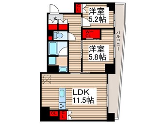 間取図 ﾌﾟﾗｳﾄﾞﾌﾗｯﾄ西日暮里ﾃﾞｨｱｰｼﾞｭ