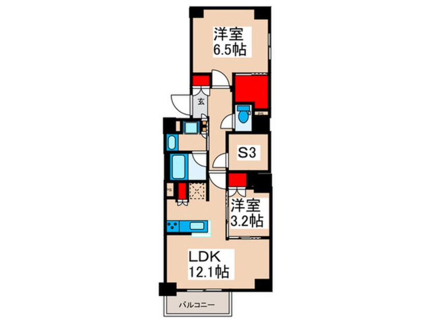 間取図 ﾌﾟﾗｳﾄﾞﾌﾗｯﾄ西日暮里ﾃﾞｨｱｰｼﾞｭ