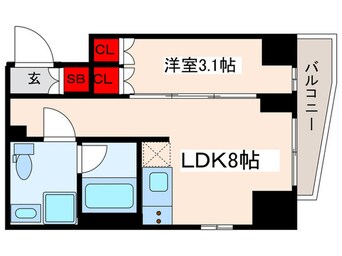 間取図 ﾌﾟﾗｳﾄﾞﾌﾗｯﾄ西日暮里ﾃﾞｨｱｰｼﾞｭ