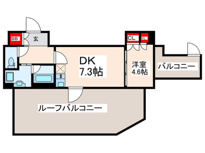 間取図 ﾌﾟﾗｳﾄﾞﾌﾗｯﾄ西日暮里ﾃﾞｨｱｰｼﾞｭ