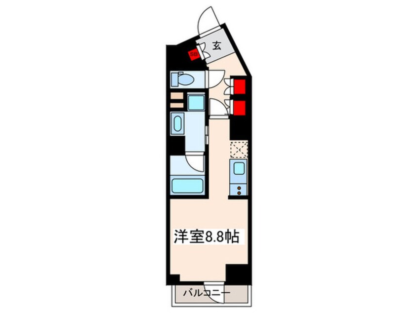 間取図 ﾌﾟﾗｳﾄﾞﾌﾗｯﾄ西日暮里ﾃﾞｨｱｰｼﾞｭ